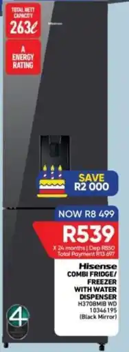 Furnmart Hisense COMBI FRIDGE/ FREEZER WITH WATER DISPENSER offer