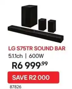 Hirsch's LG S75TR SOUND BAR offer
