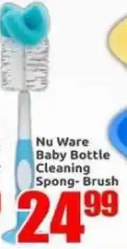 Three Star Cash and Carry Nu Ware Baby Bottle Cleaning Spong-Brush offer