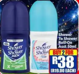 Three Star Cash and Carry Shower to Shower Roll-On Asst offer