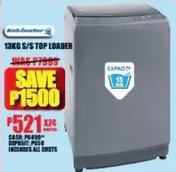 Lewis Kelvinator s/s top loader offer