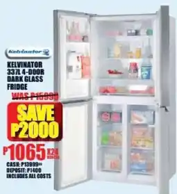 Lewis Kelvinator 4-Door Dark Glass Fridge offer