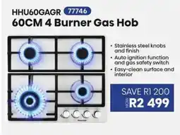 Hirsch's 60CM 4 Burner Gas Hob offer