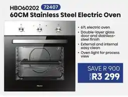 Hirsch's 60CM Stainless Steel Electric Oven offer