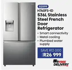 Hirsch's H760FS-ID 536L Stainless Steel French Door Refrigerator offer