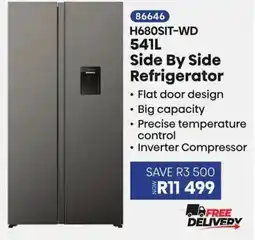 Hirsch's H680SIT-WD 541L Side By Side Refrigerator offer