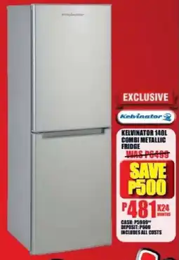 Lewis Kelvinator 140L Combi Metallic Fridge offer