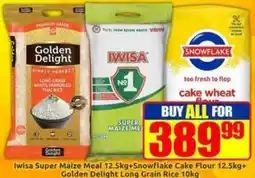 Three Star Cash and Carry Iwisa Super Maize Meal Golden Delight Long Grain Rice offer