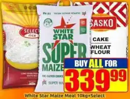 Three Star Cash and Carry White Star Maize Meal 10kg+Select rice offer