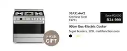 Hirsch's SSA91MAX2 Stainless Steel 90cm Gas-Electric Cooker offer