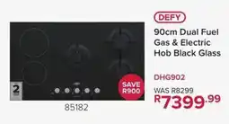 Hirsch's DEFY 90cm Dual Fuel Gas & Electric Hob Black Glass offer