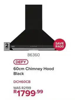 Hirsch's DEFY 60cm Chimney Hood Black offer