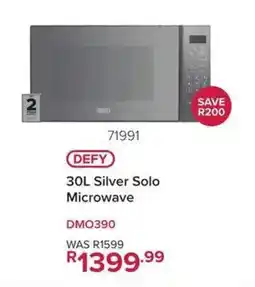 Hirsch's DEFY 30L Silver Solo Microwave offer