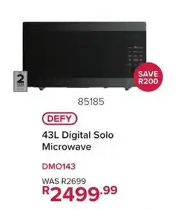 Hirsch's DEFY 43L Digital Solo Microwave offer