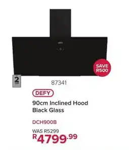 Hirsch's DEFY 90cm Inclined Hood Black Glass offer