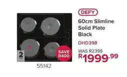 Hirsch's DEFY 60cm Slimline Solid Plate Black offer