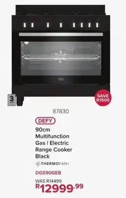 Hirsch's DEFY 90cm Multifunction Gas | Electric Range Cooker Black offer