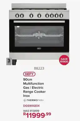 Hirsch's DEFY 90cm Multifunction Gas | Electric Range Cooker Inox offer
