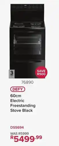 Hirsch's DEFY 60cm Electric Freestanding Stove Black offer