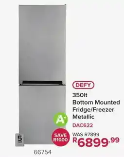 Hirsch's DEFY 350lt Bottom Mounted Fridge/Freezer Metallic offer