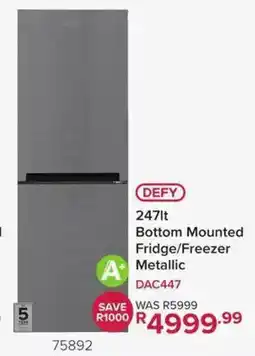 Hirsch's DEFY 247Lt Bottom Mounted Fridge/Freezer Metallic offer