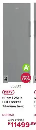 Hirsch's Defy 60cm Full Freezer Titanium Inox offer