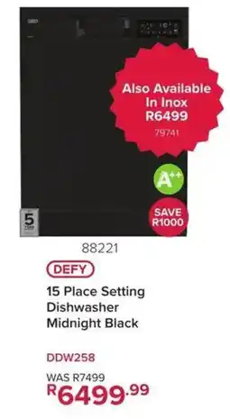 Hirsch's DEFY 15 Place Setting Dishwasher Midnight Black offer