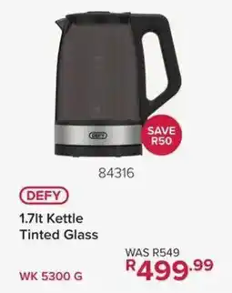 Hirsch's DEFY 1.7Lt Kettle Tinted Glass offer