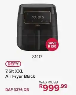 Hirsch's DEFY 7.6lt XXL Air Fryer Black offer