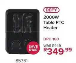 Hirsch's DEFY 2000W Table PTC Heater offer