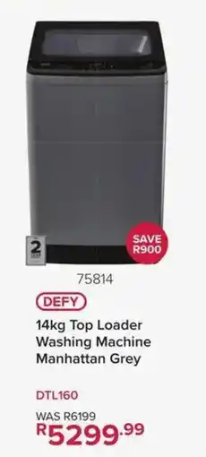 Hirsch's DEFY 14kg Top Loader Washing Machine Manhattan Grey offer