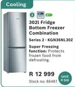 Hirsch's 302L Fridge Bottom Freezer Combination offer