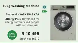 Hirsch's 10kg Washing Machine Series 6 - WGK254ZXZA offer