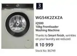 Hirsch's iQ500 10kg Frontloader Washing Machine offer