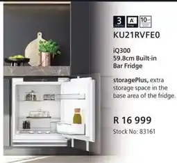 Hirsch's iQ300 Built-in Bar Fridge offer