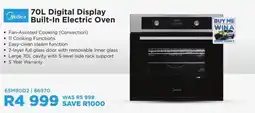 Hirsch's Midea 70L Digital Display Built-In Electric Oven offer