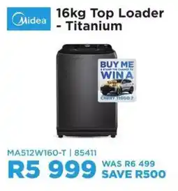 Hirsch's Midea 16kg Top Loader - Titanium offer