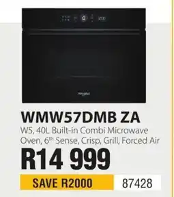Hirsch's WMW57DMB ZA W5, 40L Built-in Combi Microwave Oven, 6th Sense, Crisp, Grill, Forced Air offer