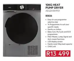 Hirsch's 10KG HEAT PUMP DRYER AEGZA10HPD1 offer