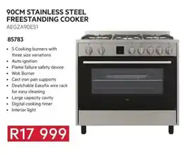 Hirsch's 90CM STAINLESS STEEL FREESTANDING COOKER AEGZA90ES1 offer