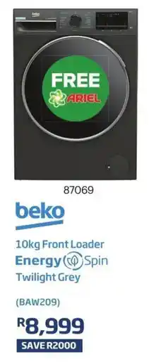 Hirsch's beko 10kg Front Loader Energy Spin Twilight Grey offer