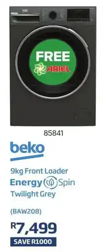 Hirsch's beko 9kg Front Loader Energy Spin Twilight Grey offer