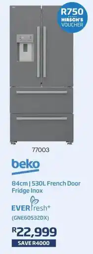 Hirsch's beko 84cm | 530L French Door Fridge Inox offer