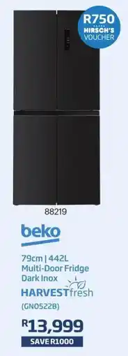 Hirsch's beko 79cm | 442L Multi-Door Fridge Dark Inox HARVESTfresh offer