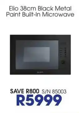 Hirsch's Elio 38cm Black Metal Paint Built-In Microwave offer