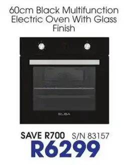 Hirsch's 60cm Black Multifunction Electric Oven With Glass Finish ELBA offer