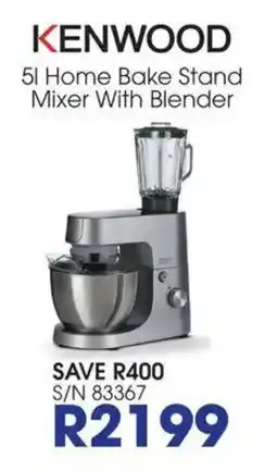 Hirsch's KENWOOD 5l Home Bake Stand Mixer With Blender offer