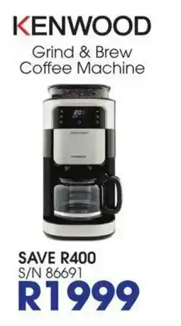 Hirsch's KENWOOD Grind & Brew Coffee Machine offer
