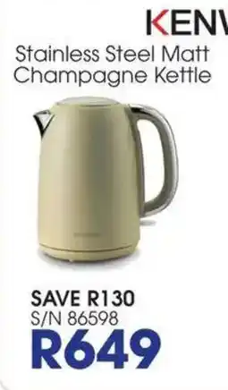Hirsch's KENV Stainless Steel Matt Champagne Kettle offer