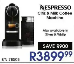 Hirsch's Nespresso Citiz & Milk Coffee Machine offer